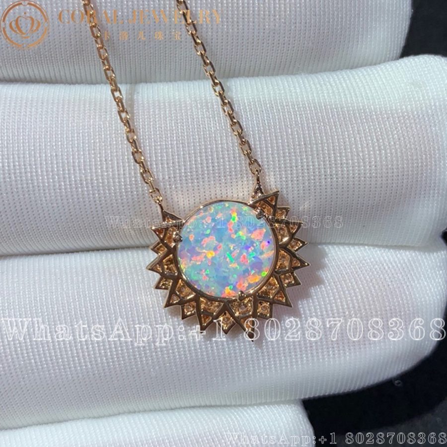 Piaget Piaget Sunlight Rose Gold White Opal Diamond Pendant G33r0500 Coral (15)