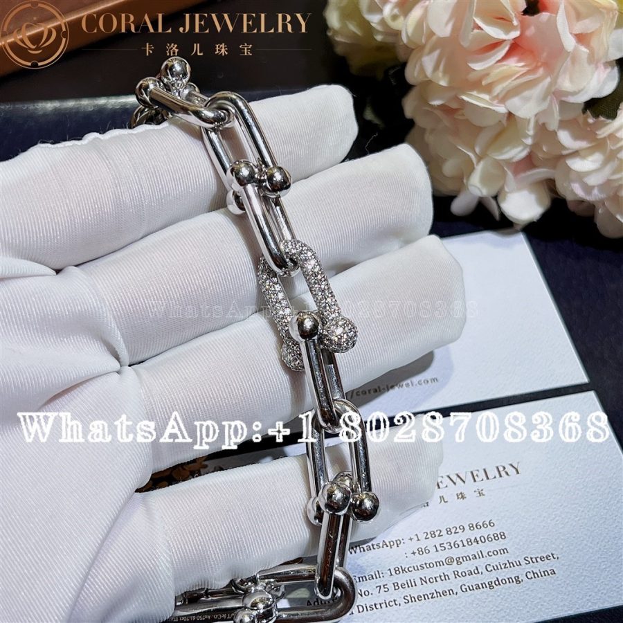 Tiffany Hardwear Link Bracelet In White Gold With Diamonds Coral (4)