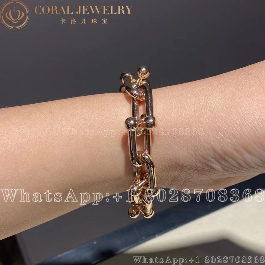 Tiffany Hardwear Link Rose Gold Bracelet Coral (1)