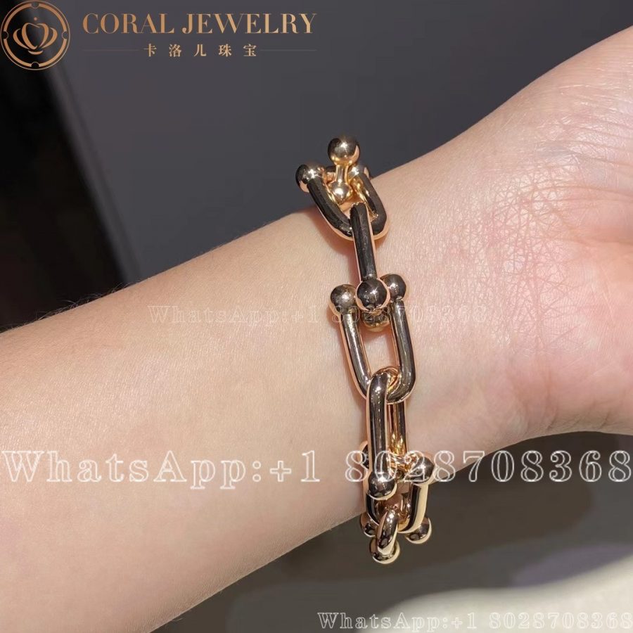 Tiffany Hardwear Link Rose Gold Bracelet Coral (2)