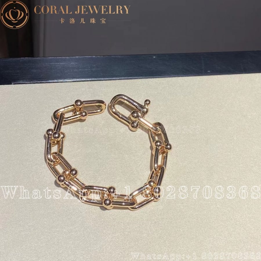 Tiffany Hardwear Link Rose Gold Bracelet Coral (3)