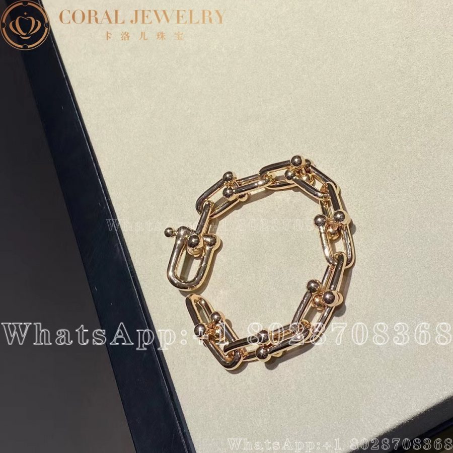 Tiffany Hardwear Link Rose Gold Bracelet Coral (4)