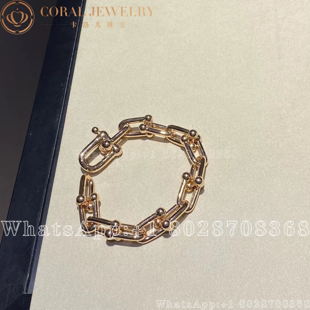 Tiffany Hardwear Link Rose Gold Bracelet Coral (5)