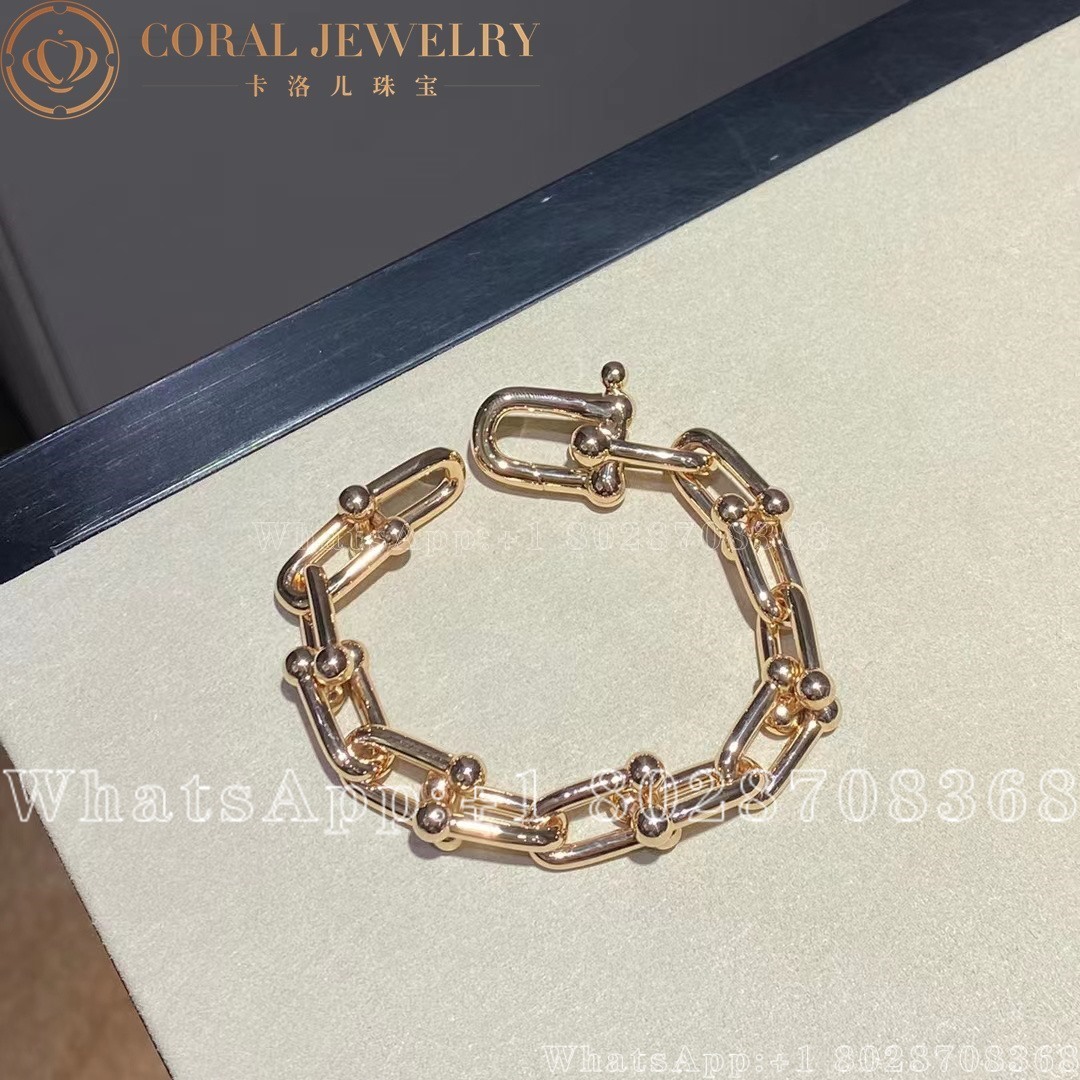 Tiffany Hardwear Link Rose Gold Bracelet Coral (6)