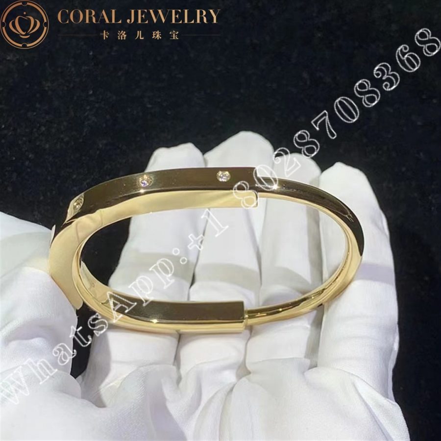 Tiffany Lock Bangle In Yellow Gold With Diamond Accents Coral (4)