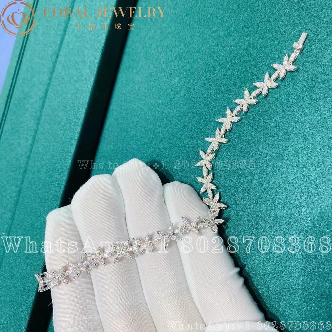 Tiffany Victoria Cluster Tennis Bracelet In Platinum With Diamonds Coral (1)