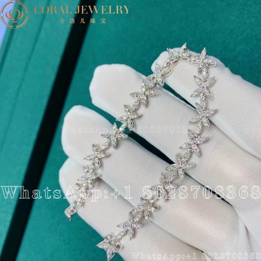 Tiffany Victoria Cluster Tennis Bracelet In Platinum With Diamonds Coral (3)