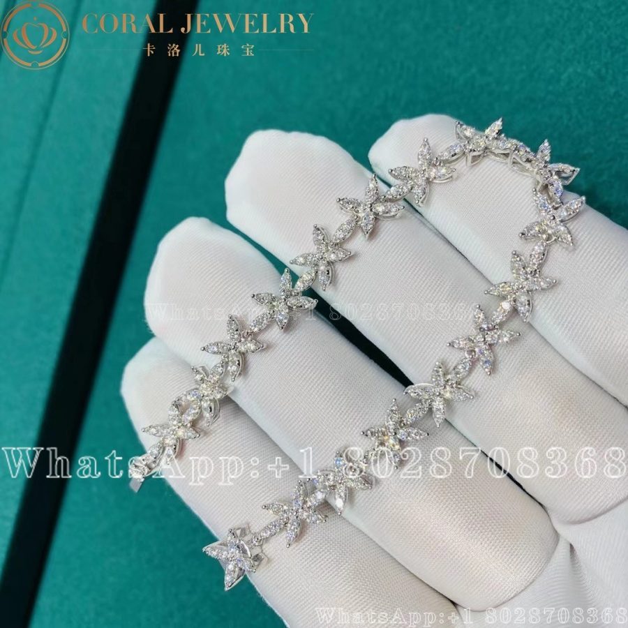 Tiffany Victoria Cluster Tennis Bracelet In Platinum With Diamonds Coral (4)