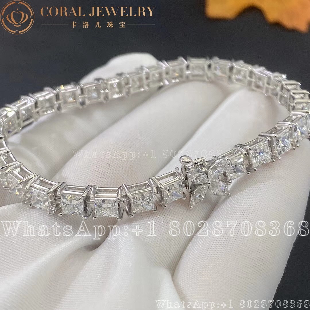 Tiffany Victoria Tennis Bracelet In Platinum With Emerald Cut Diamond