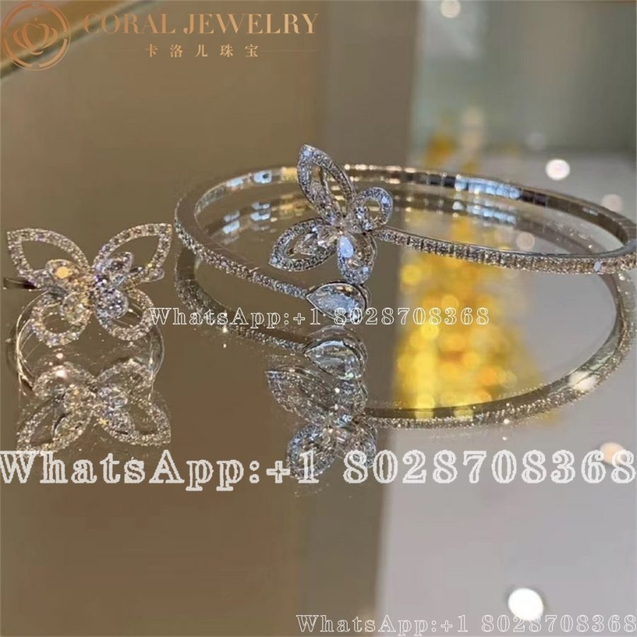 Graff Butterfly White Gold Diamond Bangle Rgb266 Coral (4)