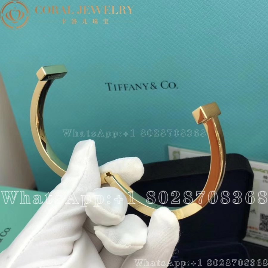 Tiffany T Square Bracelet In 18k Gold Coral (6)