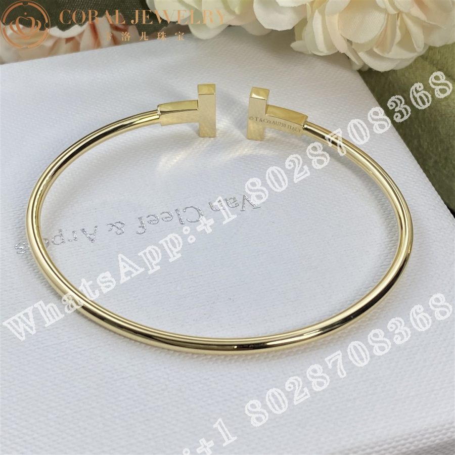 Tiffany T Wire Bracelet In 18k Gold Coral (4)