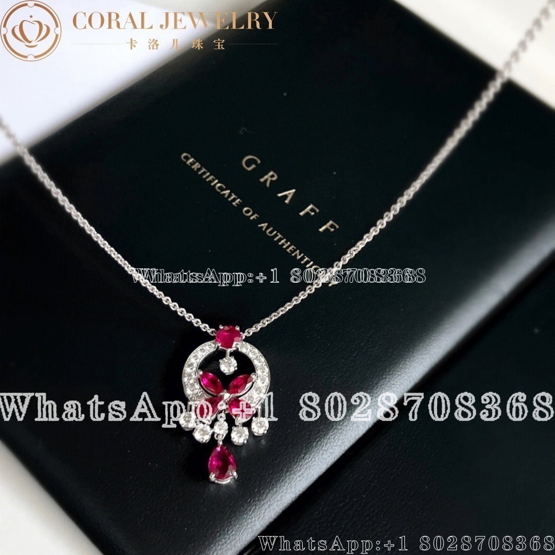 Graff Classic Diamond Ruby Gold Butterfly Pendant Coral (2)