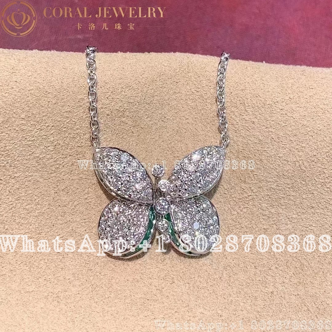 Graff Princess Butterfly Diamond And Emerald Pendant Coral (1)