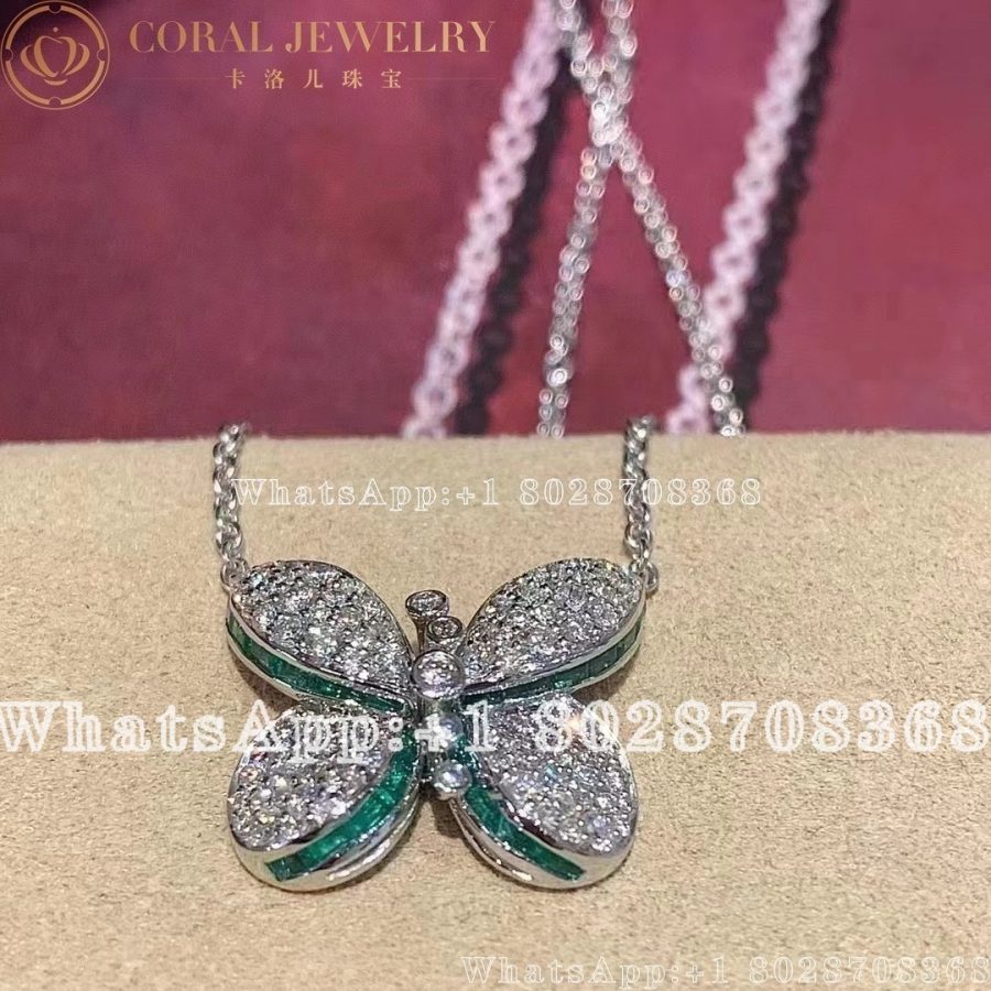 Graff Princess Butterfly Diamond And Emerald Pendant Coral (5)