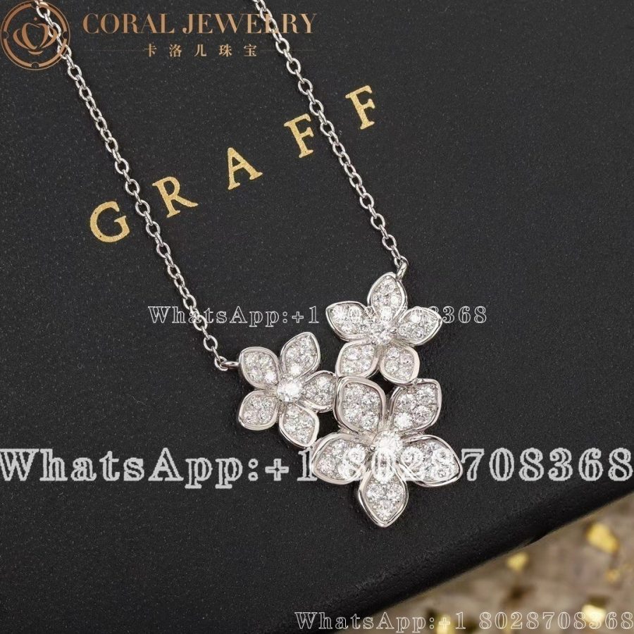 Graff Wild Flower Diamond Cluster Pendant White Gold Coral (5)