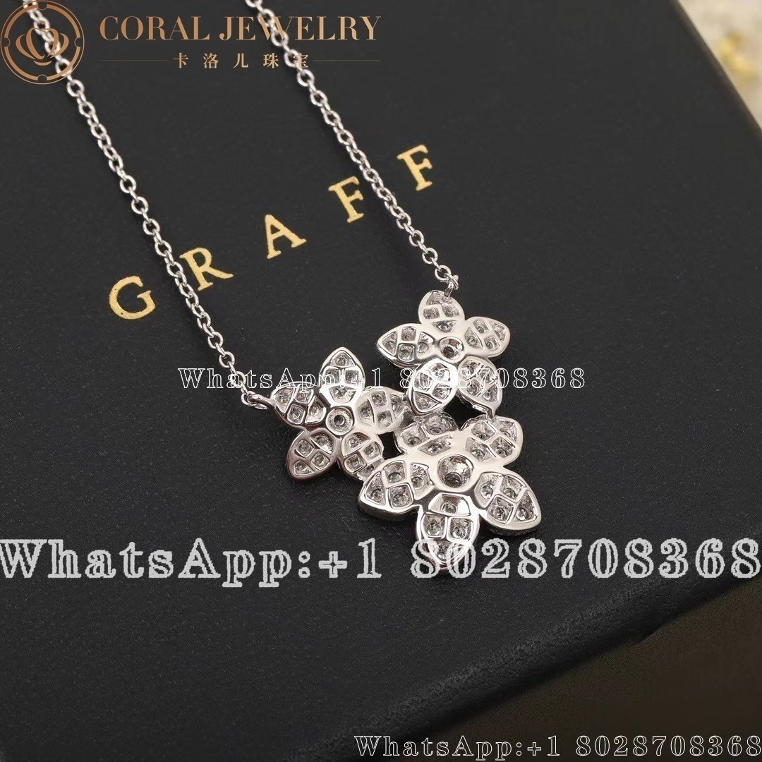 Graff Wild Flower Diamond Cluster Pendant White Gold Coral (6)