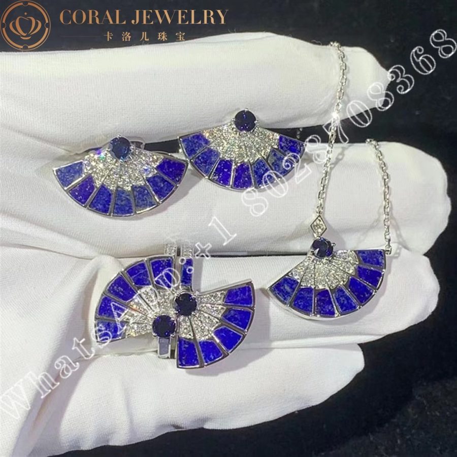 Garrard Fanfare Symphony Sapphire And Lapis Lazuli Earrings In 18ct White Gold With Diamonds Coral (3)