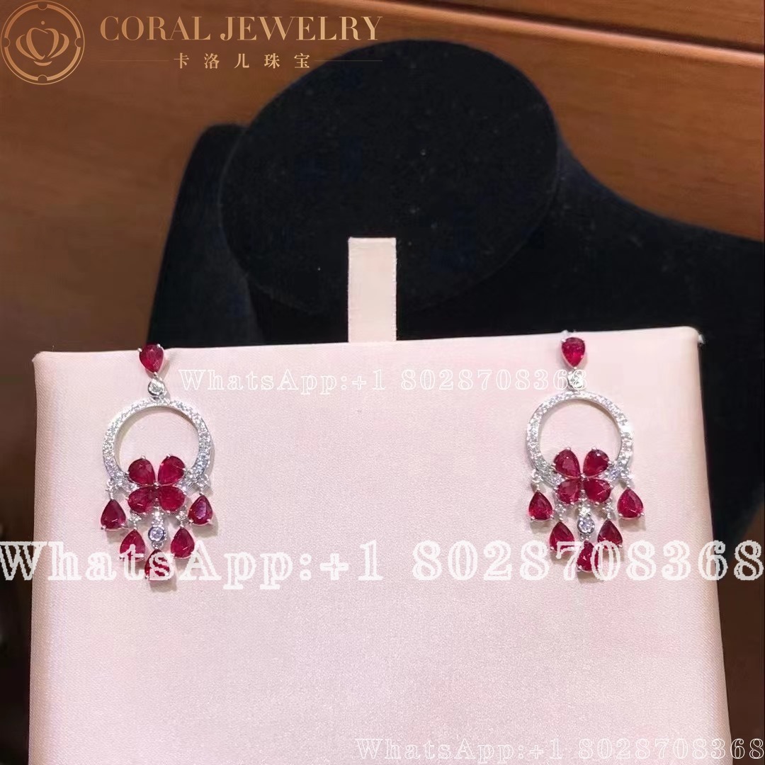 Graff Classic Butterfly Chandelier Ruby Earrings White Gold Coralo (1)