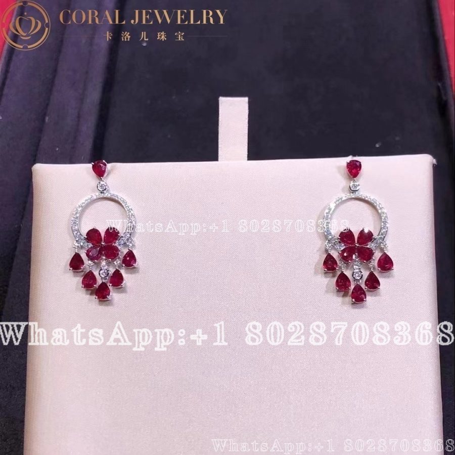 Graff Classic Butterfly Chandelier Ruby Earrings White Gold Coralo (3)