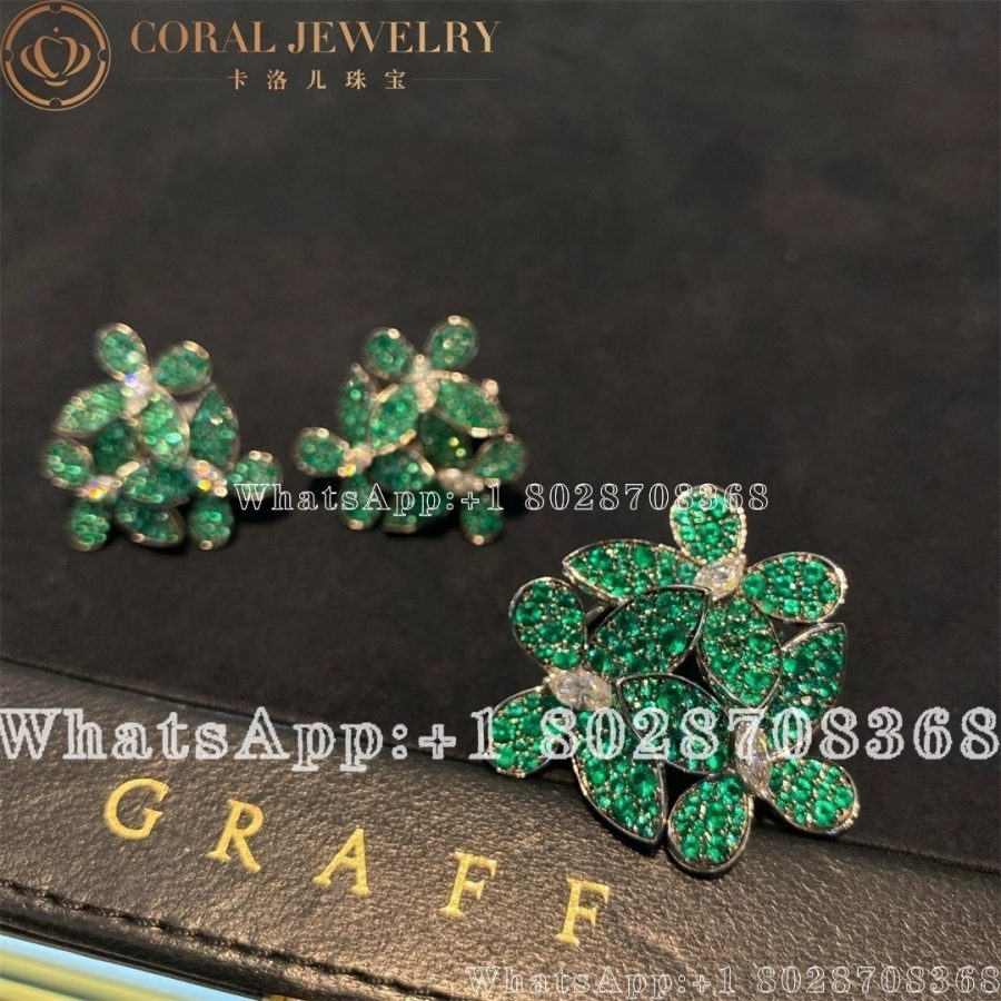 Graff Triple Pave Butterfly Emeralds Earrings Coral (5)