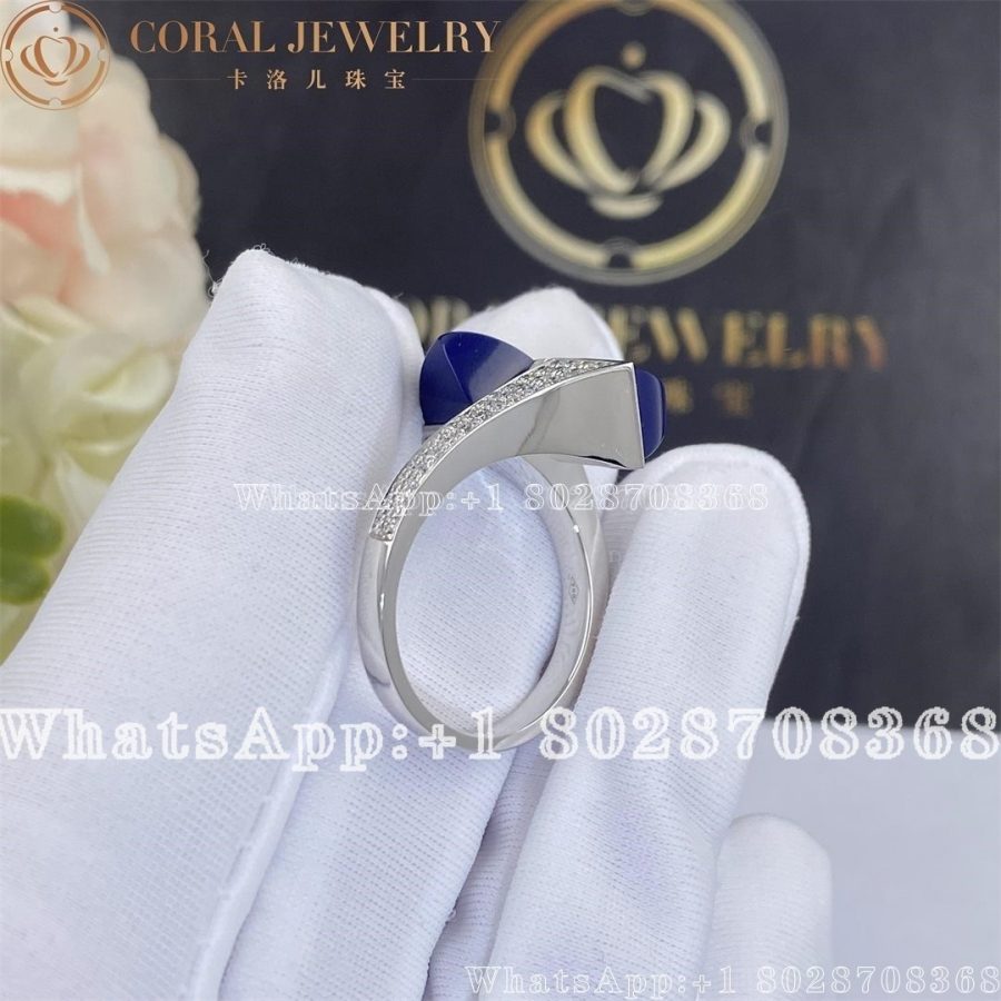 Marli Cleo Diamond Ring In White Gold Lapis Lazuli Coral (6)