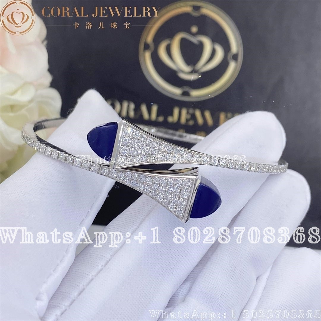 Marli Cleo Diamond Slip On Bracelet In White Gold Lapis Lazuli Coral (1)