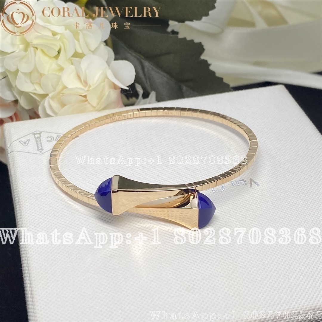 Marli Cleo Gold Slip On Bracelet In Rose Gold Lapis Lazuli Coral (1)