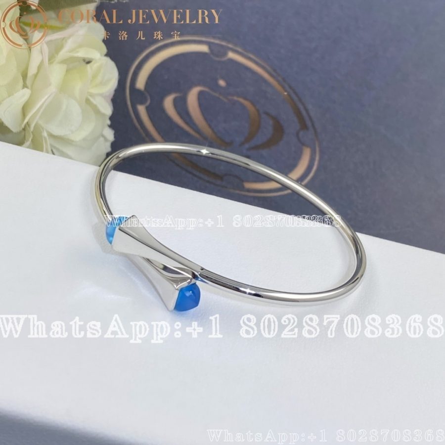 Marli Cleo Wire Gold Slip On Bracelet In White Gold Sea Blue Chalcedony Coral (2)