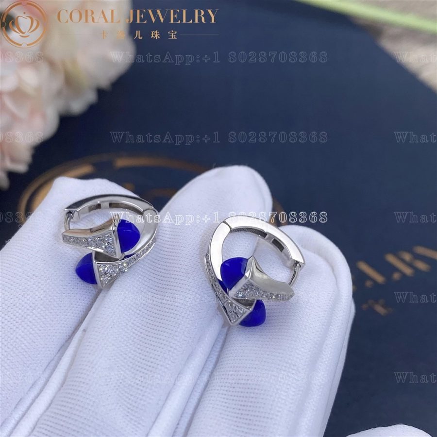 Marli Cleo Diamond Huggie Earrings In White Gold Lapis Lazuli Coral (4)