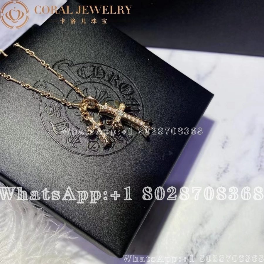 Chrome Hearts Gold Necklace Chrome Hearts Diamond Cross 22k Chain Coral (16)