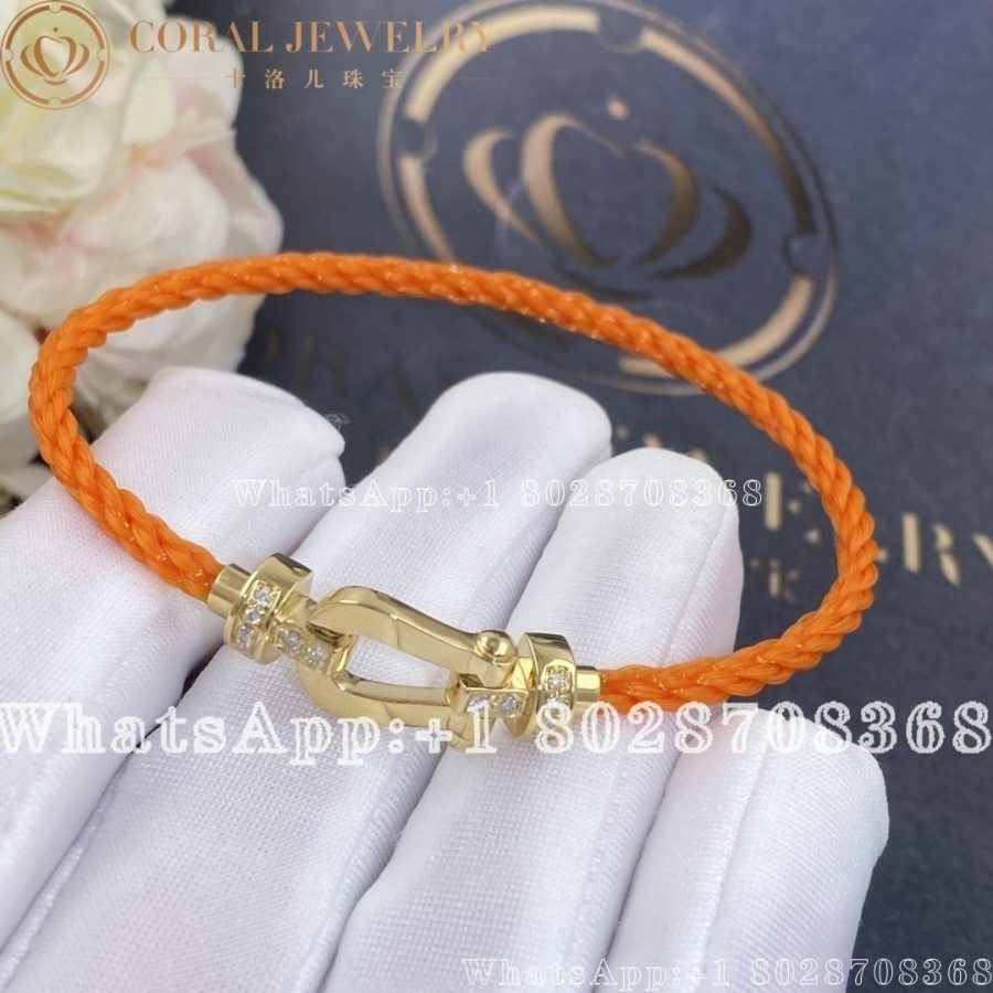 Force 10 Bracelet 18k Pink Gold And Diamonds Medium Model Orange Cable Coral (3)