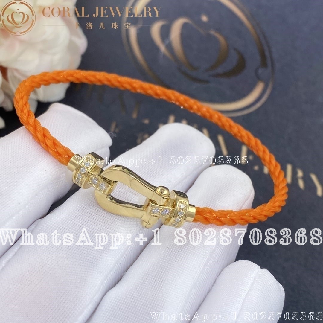 Force 10 Bracelet 18k Pink Gold And Diamonds Medium Model Orange Cable Coral (4)