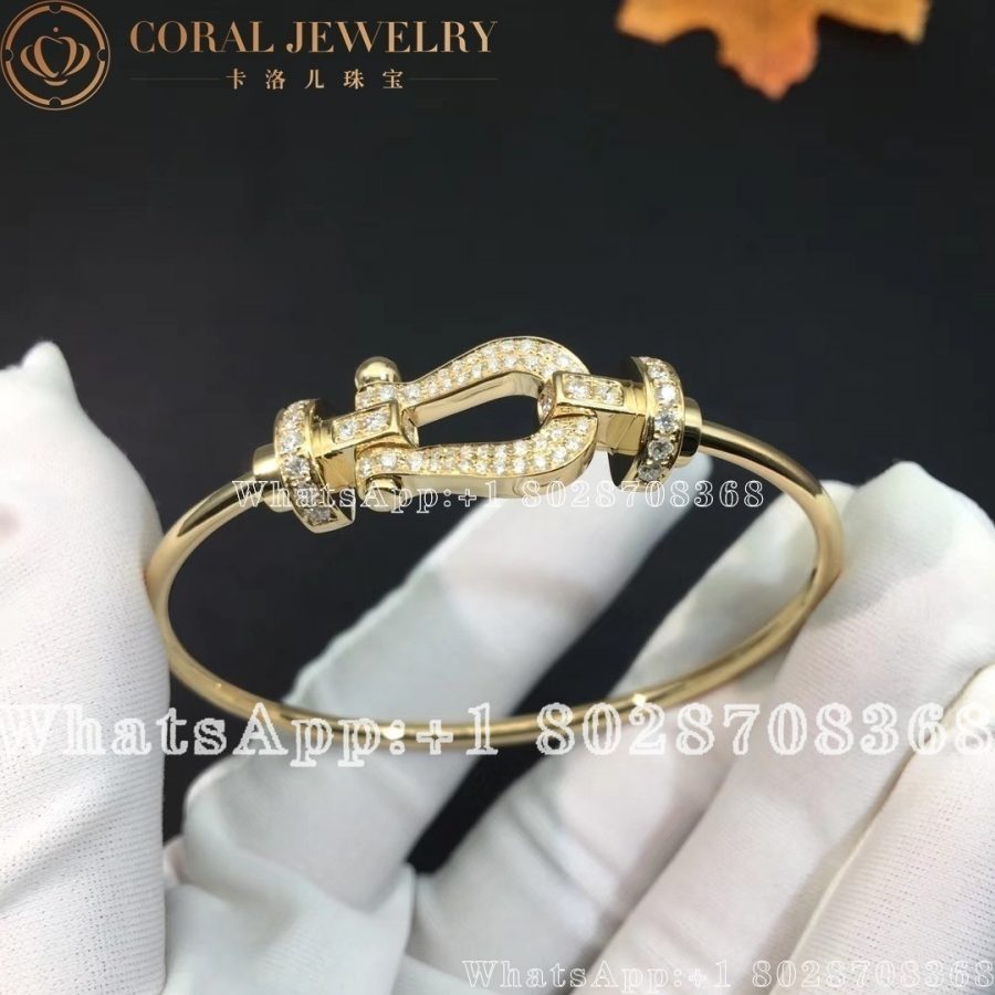 Force 10 Bracelet 18k Yellow Gold And Diamonds Large Model Yellow Gold Bangle Coral (4)