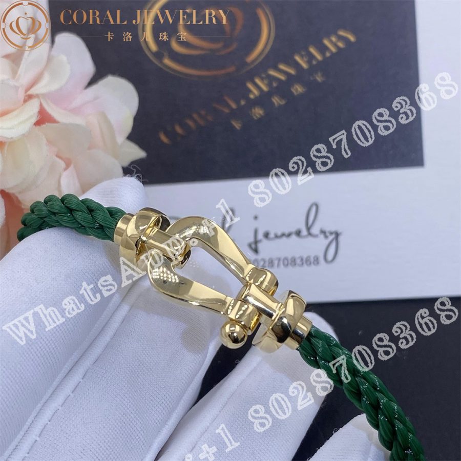 Force 10 Bracelet 18k Yellow Gold Large Model Green Cable Coral (3)