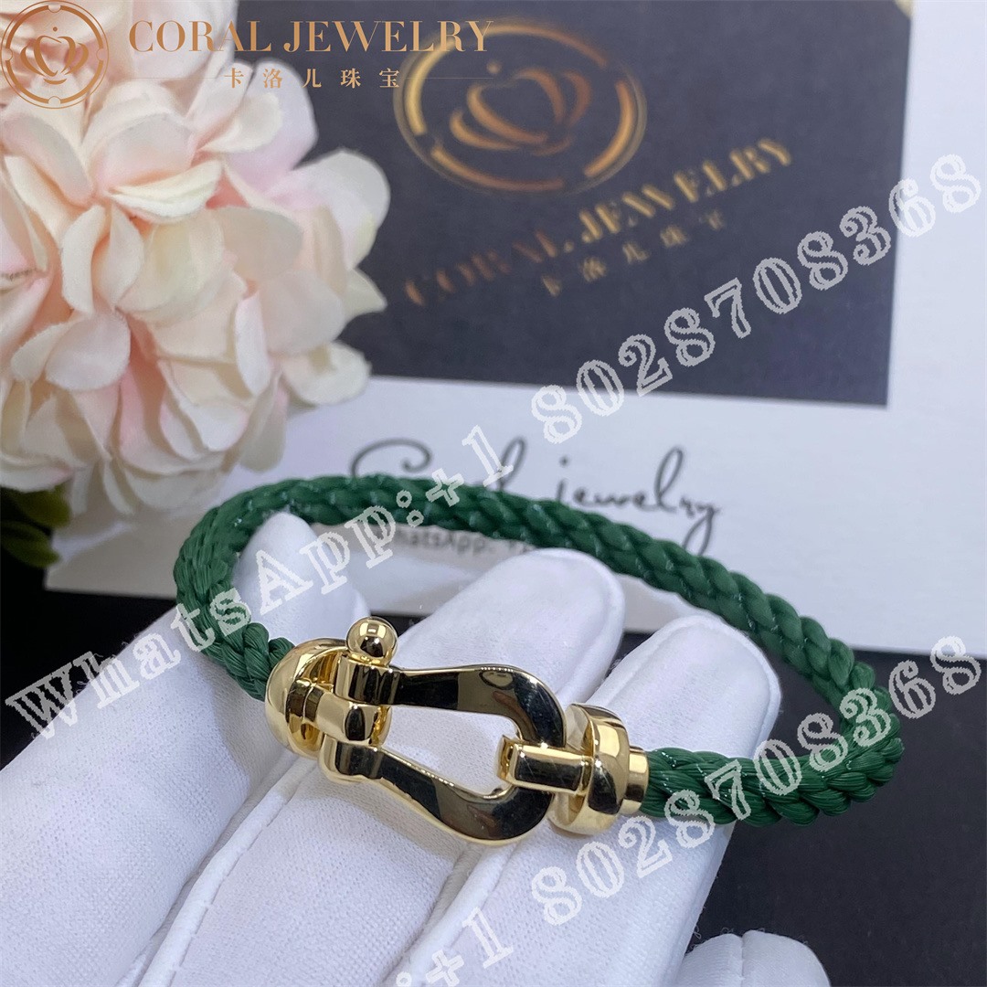 Force 10 Bracelet 18k Yellow Gold Large Model Green Cable Coral (4)