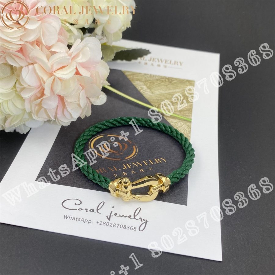 Force 10 Bracelet 18k Yellow Gold Large Model Green Cable Coral (6)