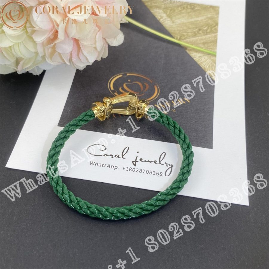 Force 10 Bracelet 18k Yellow Gold Large Model Green Cable Coral (7)