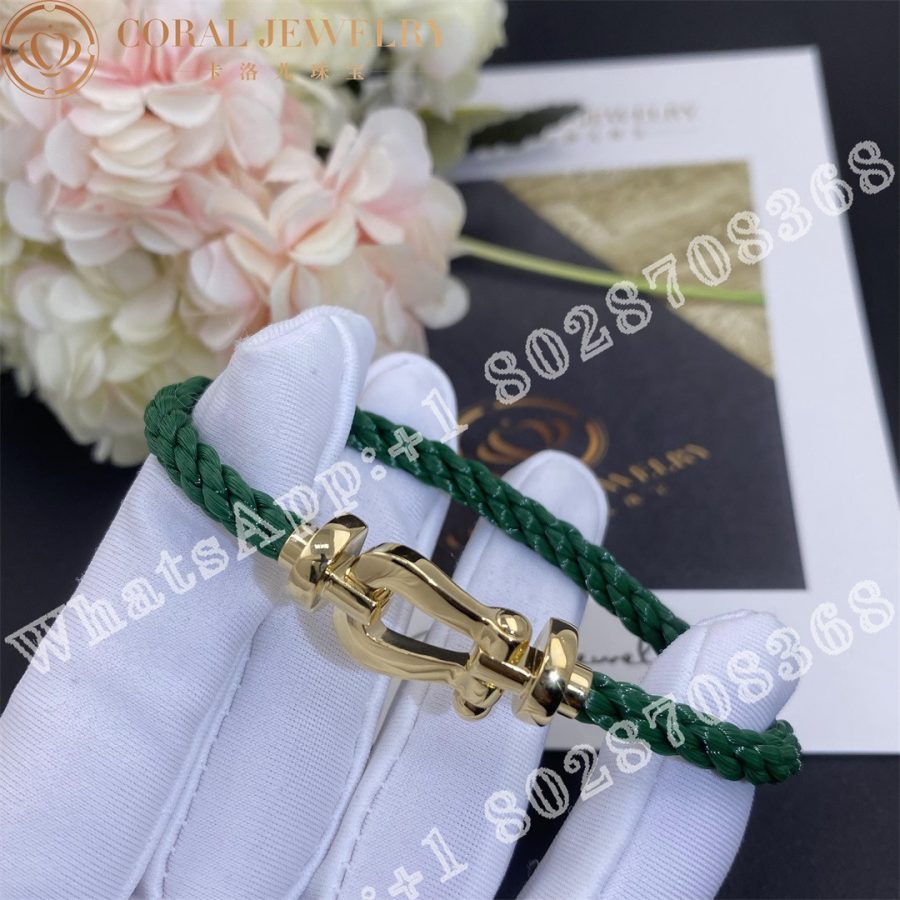 Force 10 Bracelet 18k Yellow Gold Large Model Green Cable Coral (8)