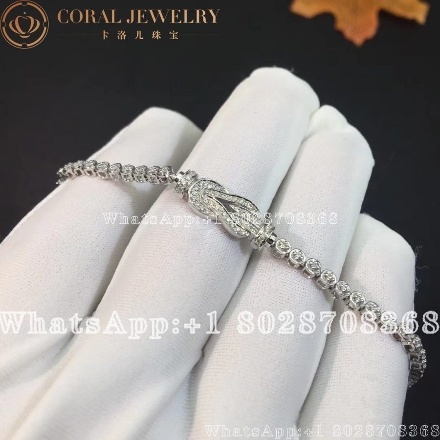 Fred Chance Infinie Bracelet Medium Model Diamond And 18k White Gold Bracelet Coral (3)