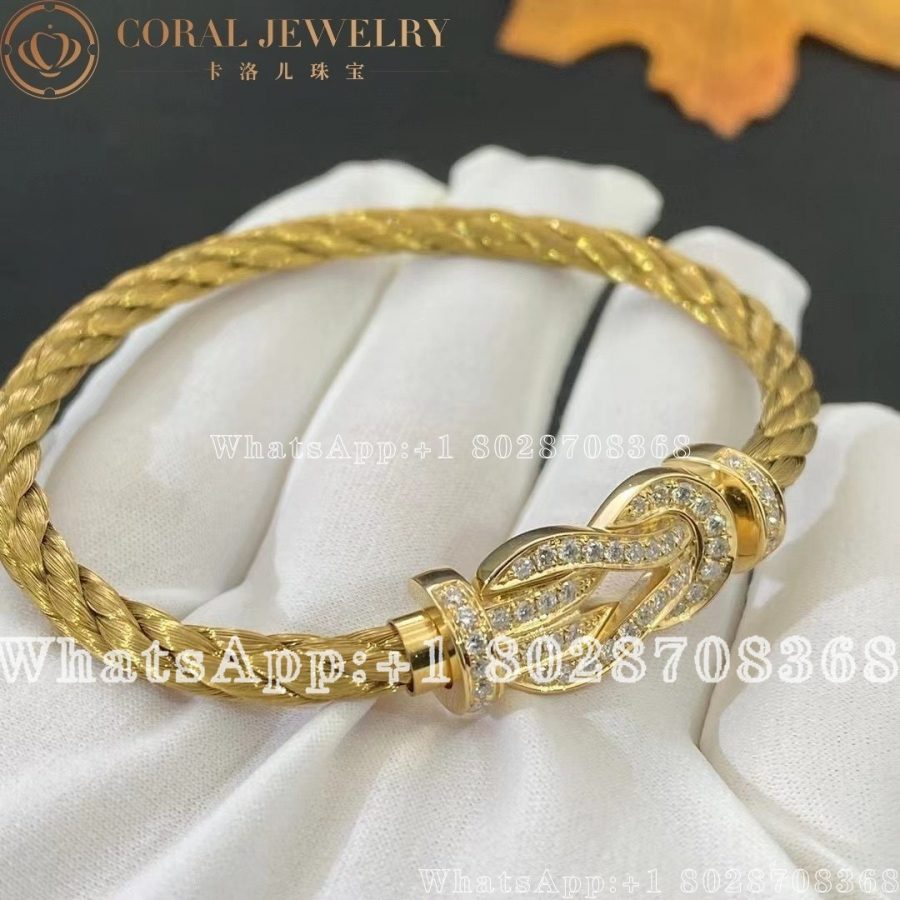 Fred Chance Infinie Bracelet Yellow Gold And Diamonds Large Model Yellow Gold Cable Coral (7)