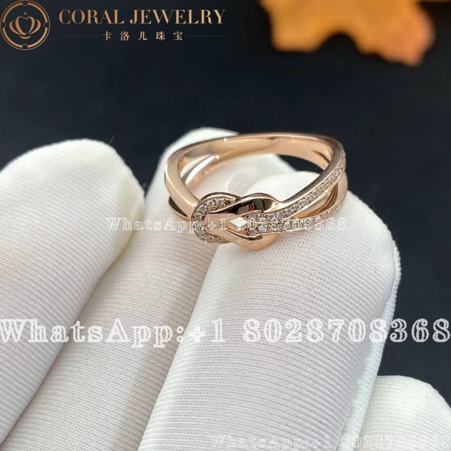 Fred Chance Infinie Ring Small Model 18k Pink Gold And Diamonds Coral (7)