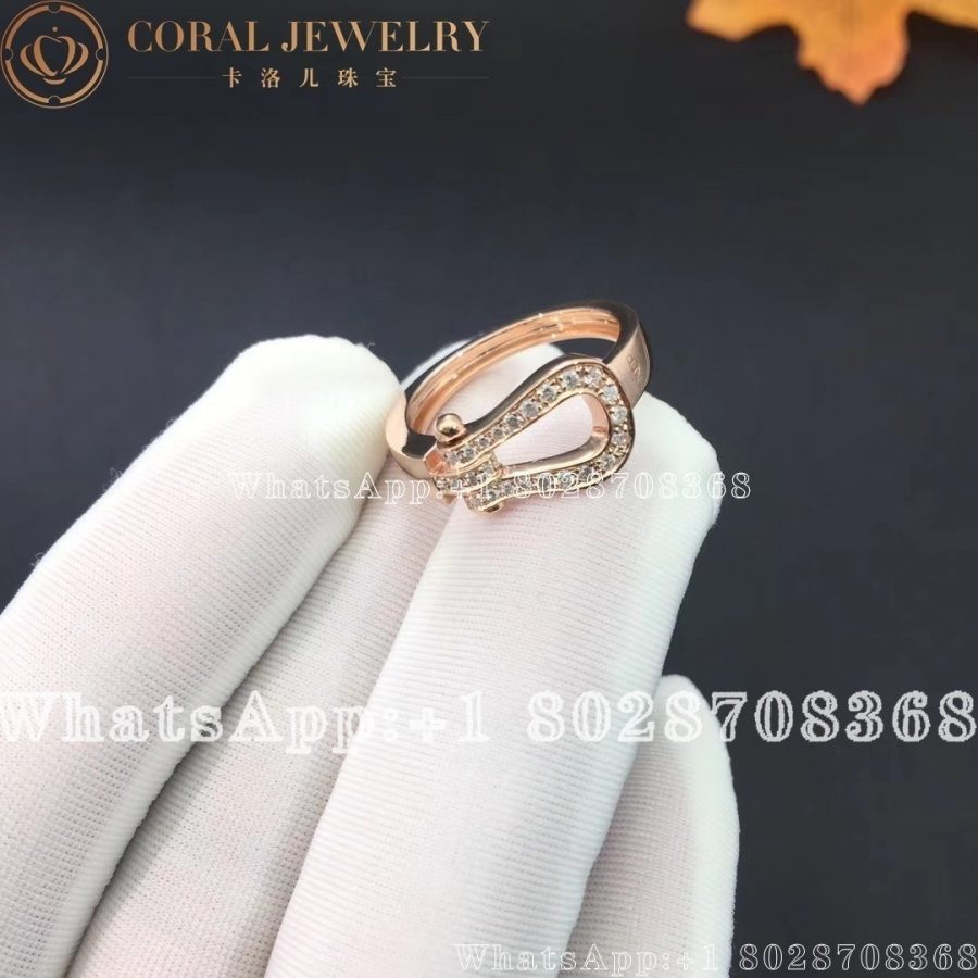 Fred Force 10 Ring Medium Model 18k Pink Gold And Diamonds Coral (4)