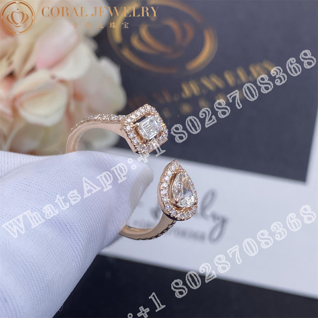 Messika My Twin Toi Moi 060ct X2 Pink Gold Diamond Ring 06502 Pg Coral (3)