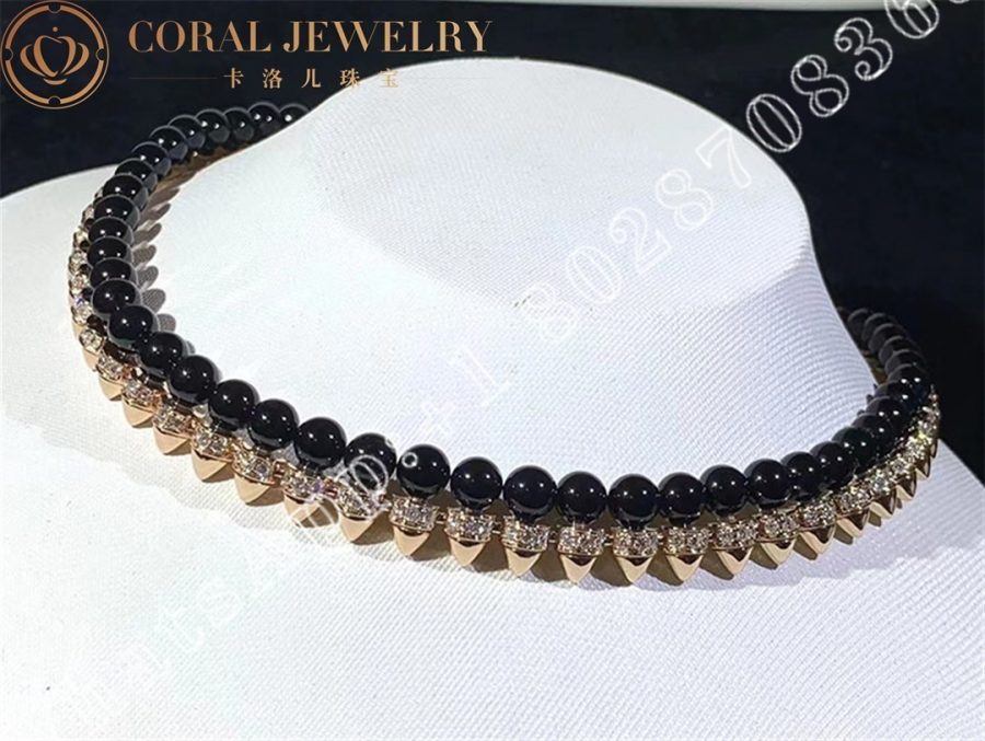 Cartier Clash De Cartier Necklace Flexible Large Model Rose Gold Onyx Diamonds N7424459 Coral (4)