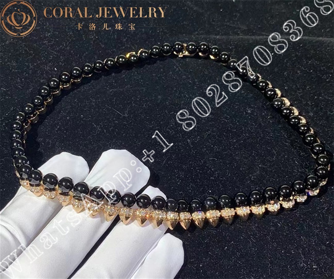 Cartier Clash De Cartier Necklace Flexible Large Model Rose Gold Onyx Diamonds N7424459 Coral (5)