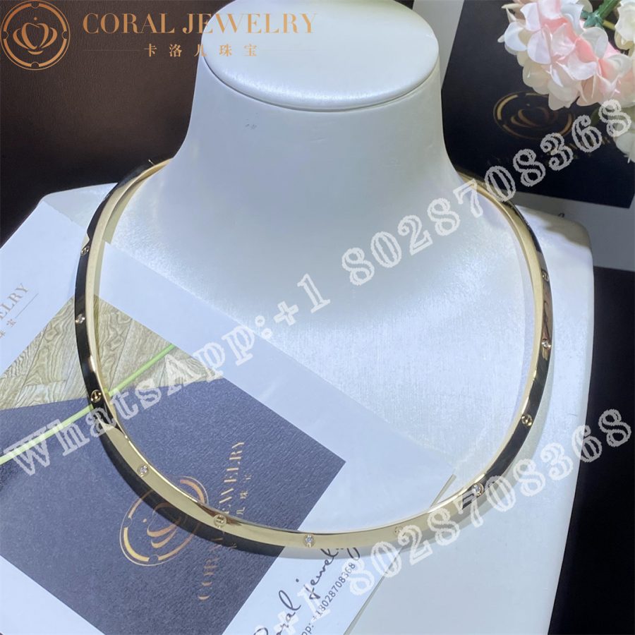 Cartier Love Necklace Yellow Gold Diamond Collar N7424355 Coral (15)