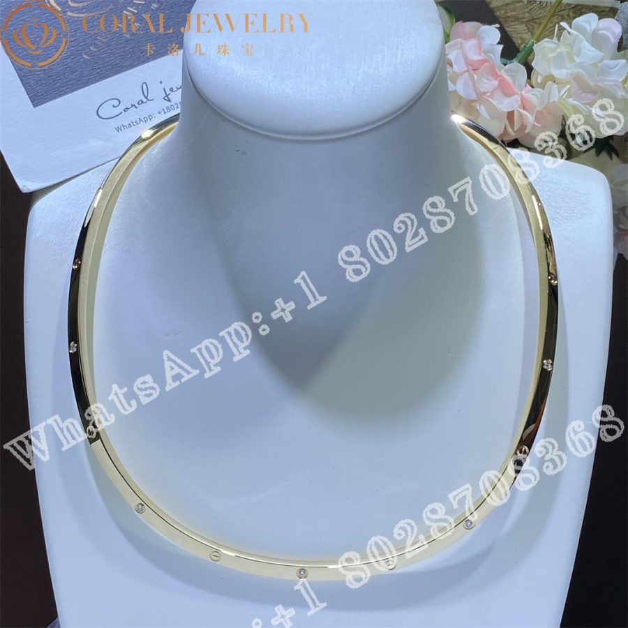 Cartier Love Necklace Yellow Gold Diamond Collar N7424355 Coral (4)