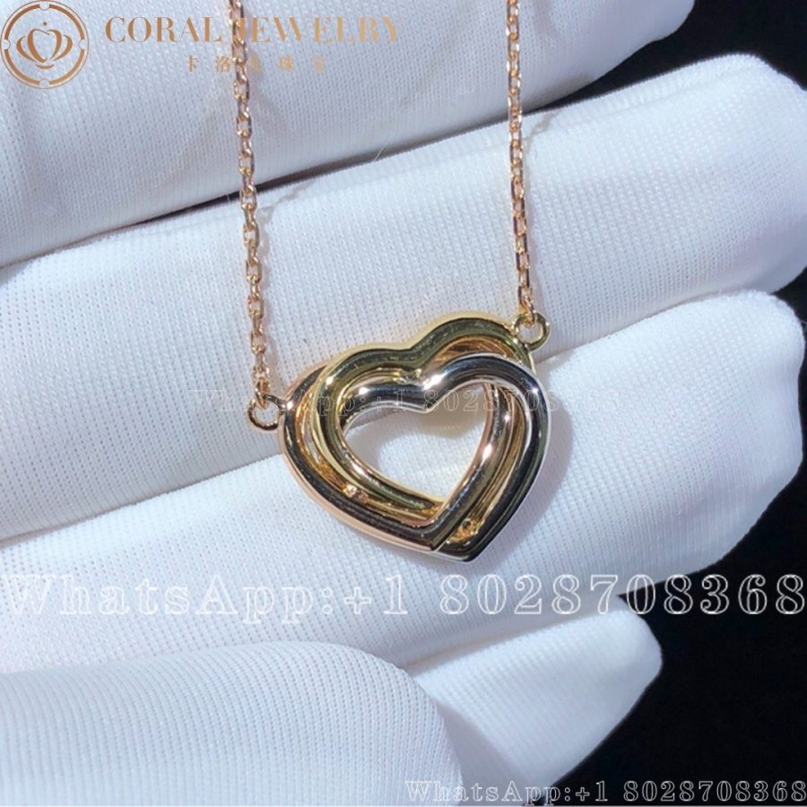 Cartier Trinity Heart Necklace Diamonds Ref B7061300 Coral (2)