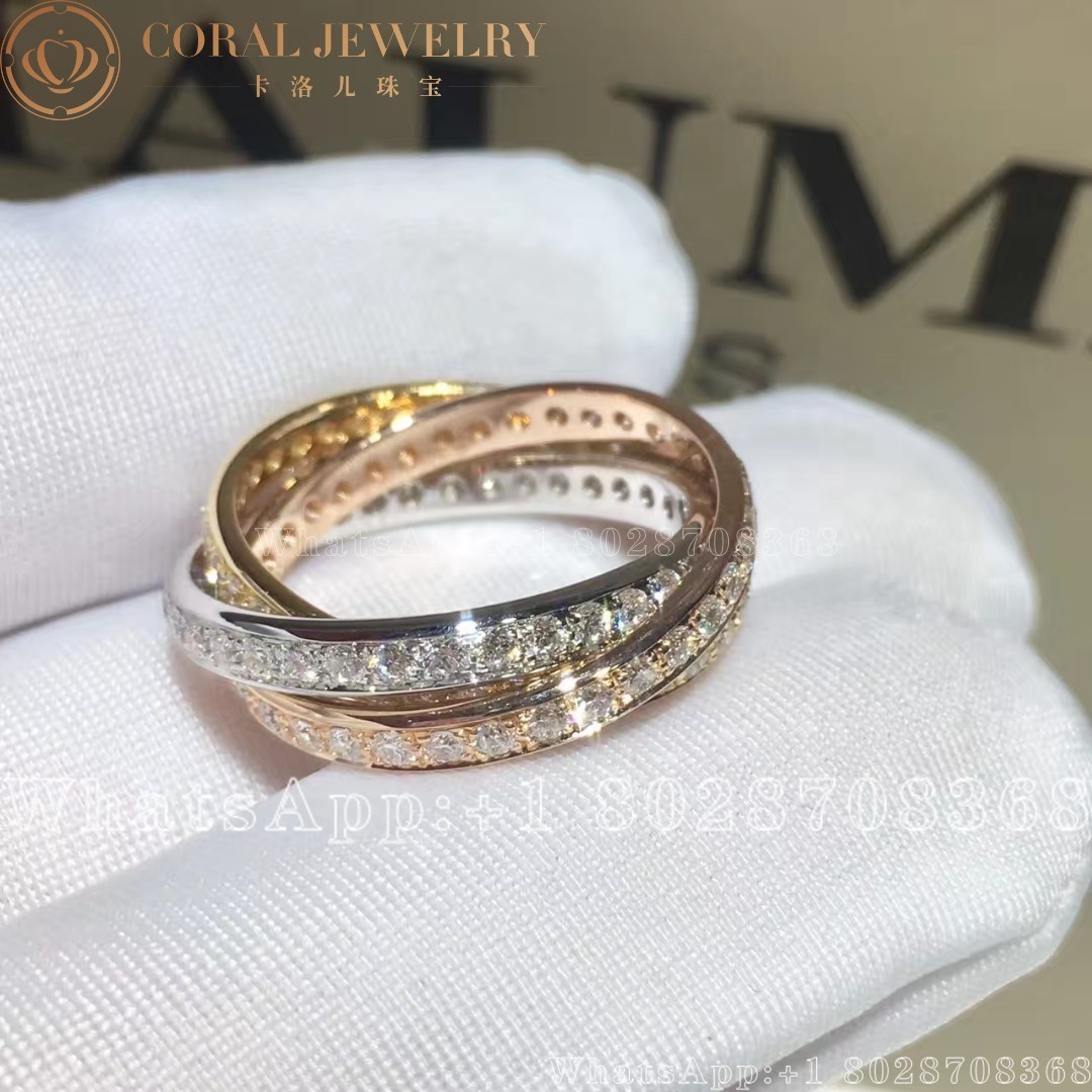 Cartier Trinity Ring Classic Diamonds Ref B4075100 Coral (2)